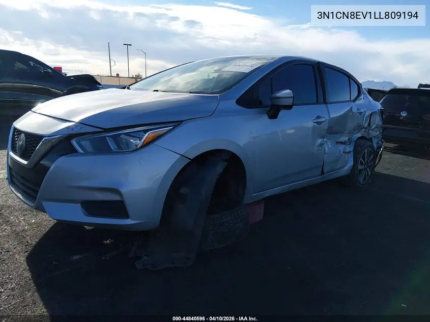 3N1CN8EV1LL809194 2020 Nissan Versa Sv Xtronic Cvt