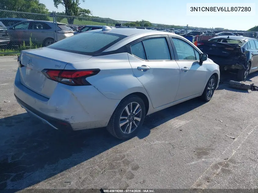 2020 Nissan Versa Sv Xtronic Cvt VIN: 3N1CN8EV6LL807280 Lot: 45619280