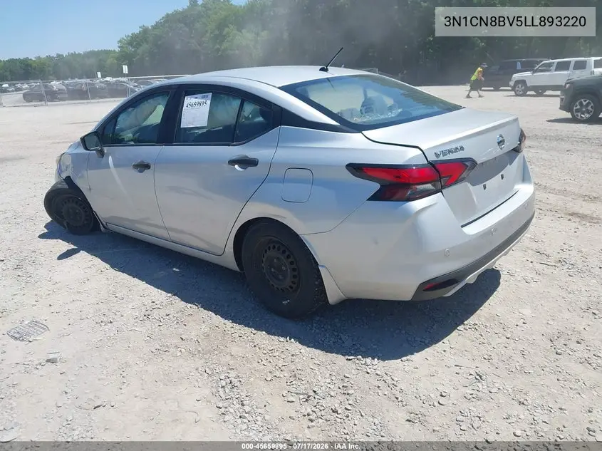 2020 Nissan Versa S 5-Speed Manual Transmission VIN: 3N1CN8BV5LL893220 Lot: 45659895