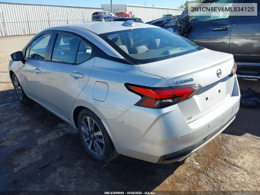 3N1CN8EV6ML834125 2021 Nissan Versa Sv Xtronic Cvt