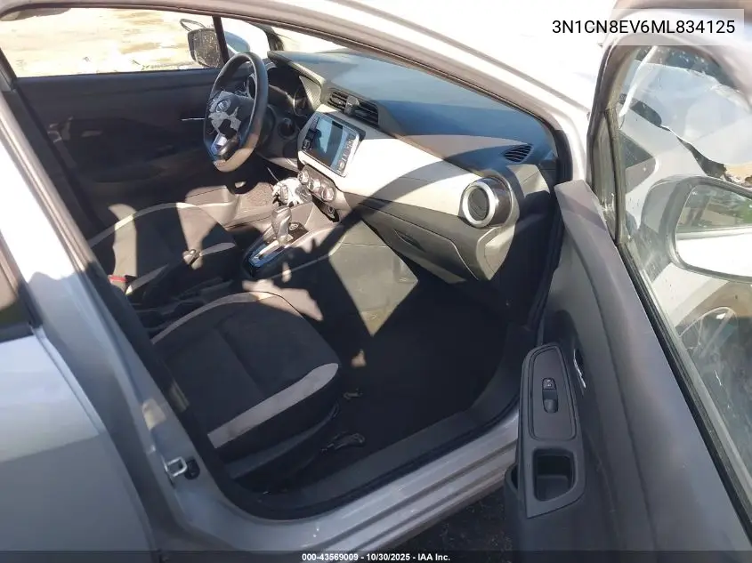 3N1CN8EV6ML834125 2021 Nissan Versa Sv Xtronic Cvt