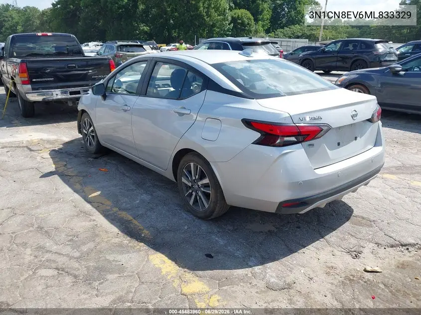 2021 Nissan Versa Sv Xtronic Cvt VIN: 3N1CN8EV6ML833329 Lot: 45483960