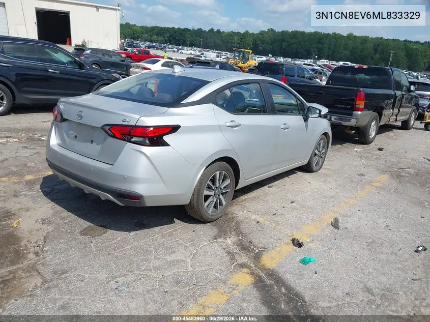 2021 Nissan Versa Sv Xtronic Cvt VIN: 3N1CN8EV6ML833329 Lot: 45483960