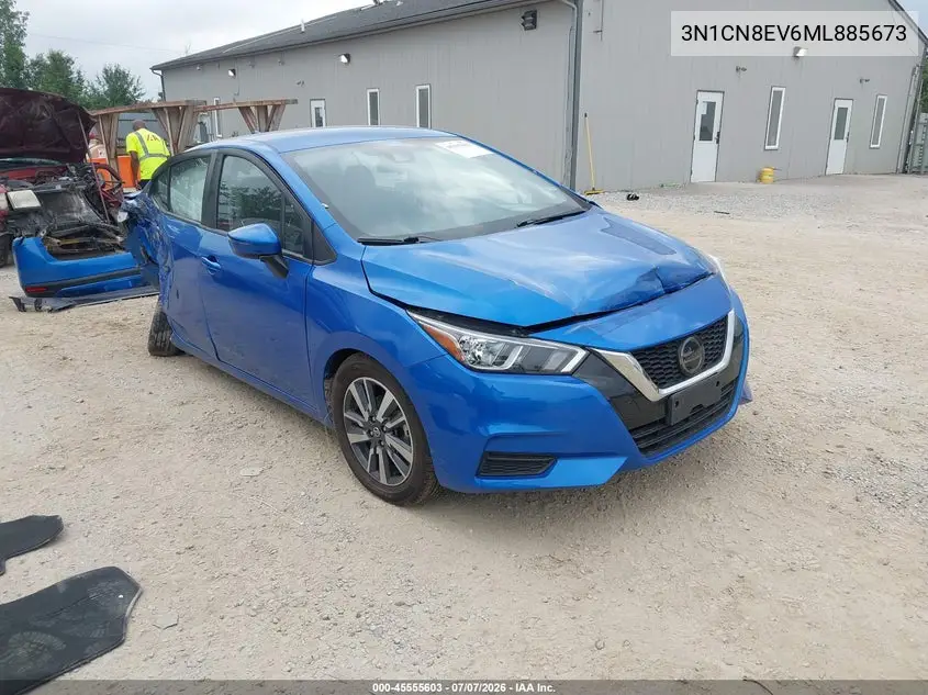 2021 Nissan Versa Sv Xtronic Cvt VIN: 3N1CN8EV6ML885673 Lot: 45555603