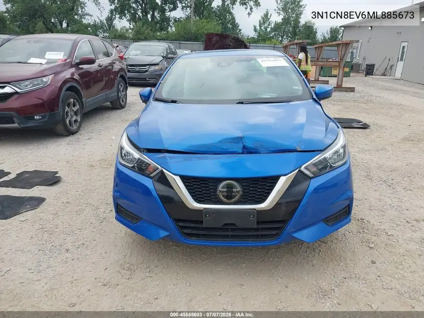 2021 Nissan Versa Sv Xtronic Cvt VIN: 3N1CN8EV6ML885673 Lot: 45555603
