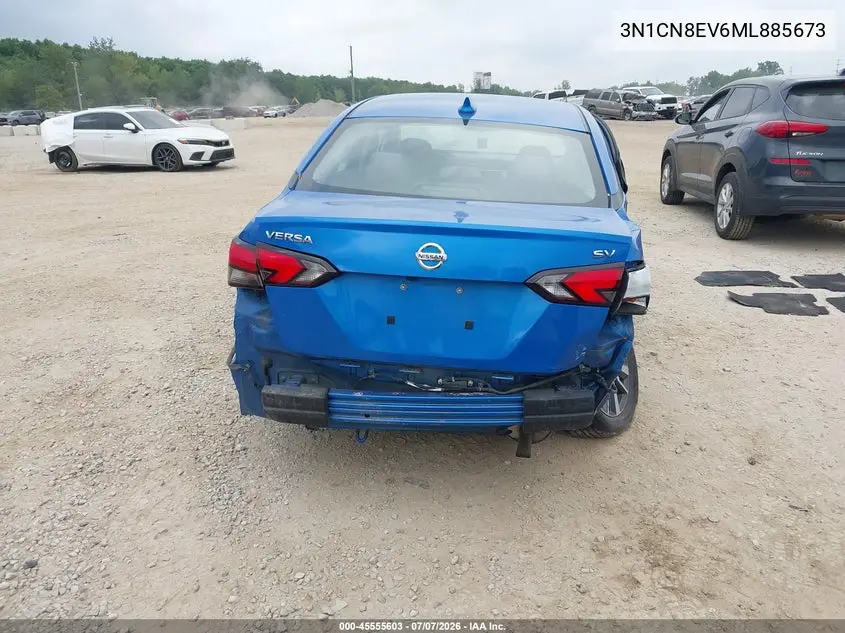 2021 Nissan Versa Sv Xtronic Cvt VIN: 3N1CN8EV6ML885673 Lot: 45555603
