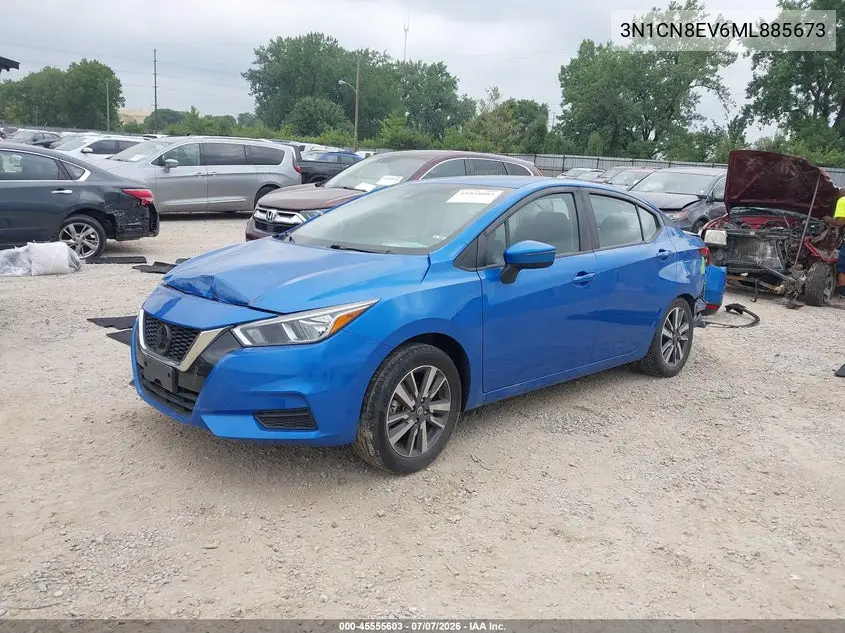 2021 Nissan Versa Sv Xtronic Cvt VIN: 3N1CN8EV6ML885673 Lot: 45555603