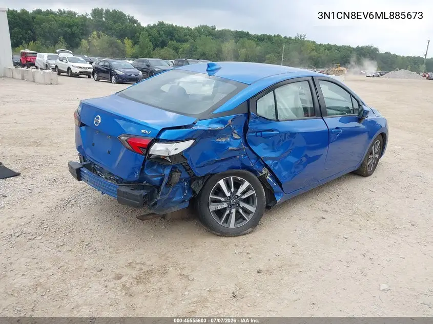 2021 Nissan Versa Sv Xtronic Cvt VIN: 3N1CN8EV6ML885673 Lot: 45555603