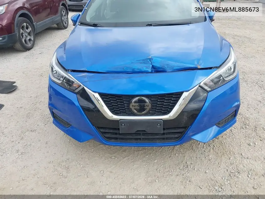 2021 Nissan Versa Sv Xtronic Cvt VIN: 3N1CN8EV6ML885673 Lot: 45555603