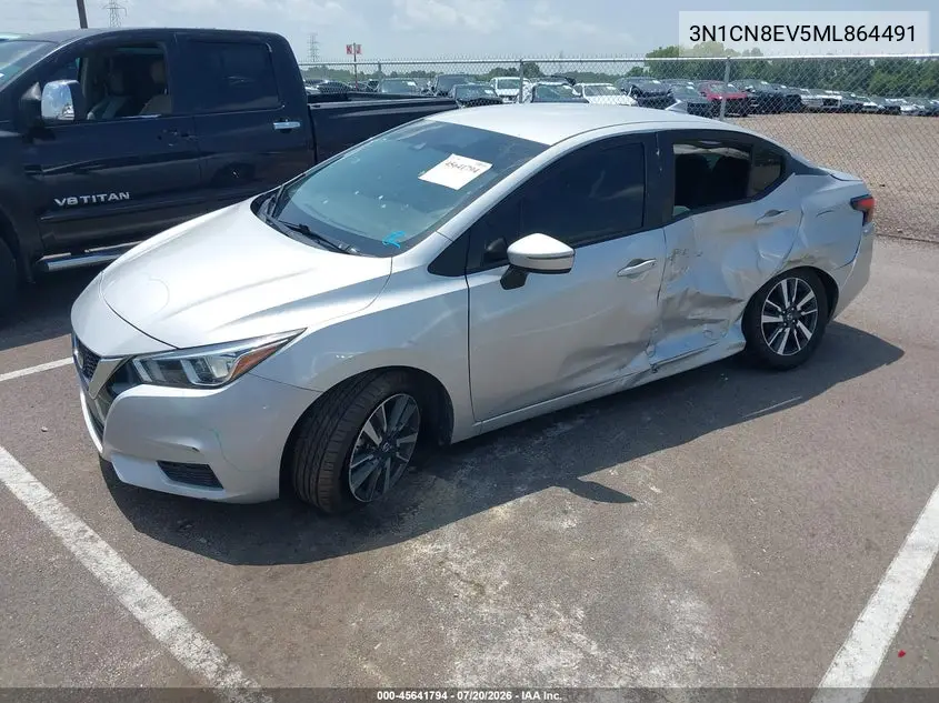 2021 Nissan Versa Sv Xtronic Cvt VIN: 3N1CN8EV5ML864491 Lot: 45641794