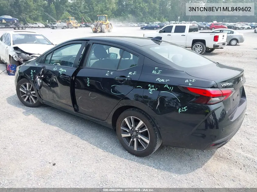 2021 Nissan Versa Sv Xtronic Cvt VIN: 3N1CN8EV1ML849602 Lot: 45652864