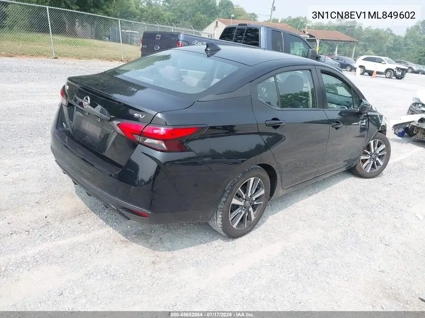 2021 Nissan Versa Sv Xtronic Cvt VIN: 3N1CN8EV1ML849602 Lot: 45652864