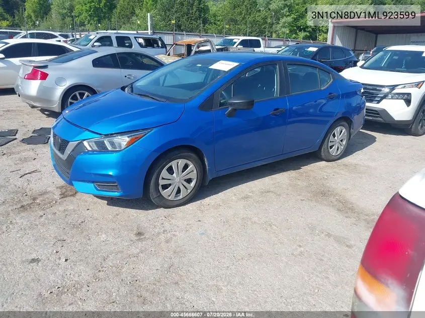 2021 Nissan Versa S Xtronic Cvt VIN: 3N1CN8DV1ML923599 Lot: 45666607