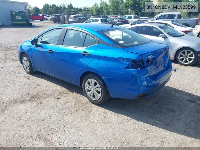 2021 Nissan Versa S Xtronic Cvt VIN: 3N1CN8DV1ML923599 Lot: 45666607