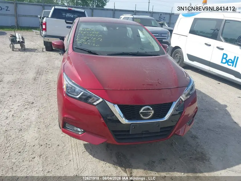 2022 Nissan Versa VIN: 3N1CN8EV9NL841412 Lot: 12621918
