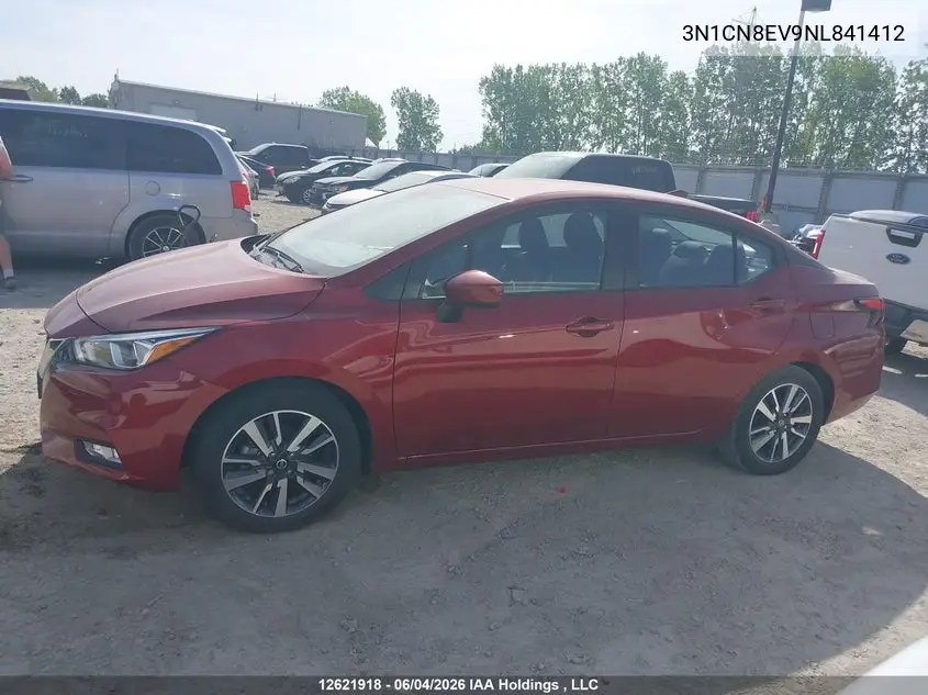 2022 Nissan Versa VIN: 3N1CN8EV9NL841412 Lot: 12621918