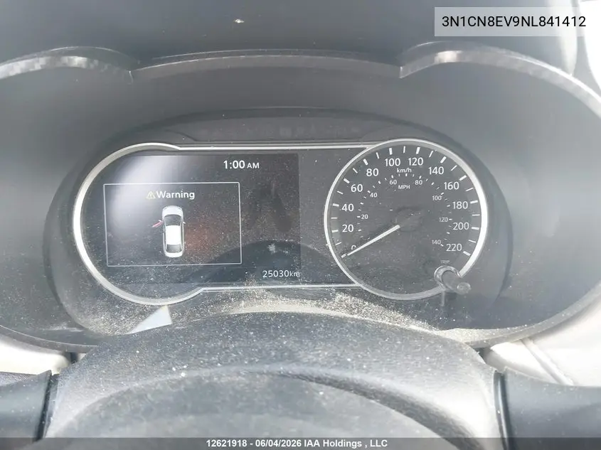 2022 Nissan Versa VIN: 3N1CN8EV9NL841412 Lot: 12621918