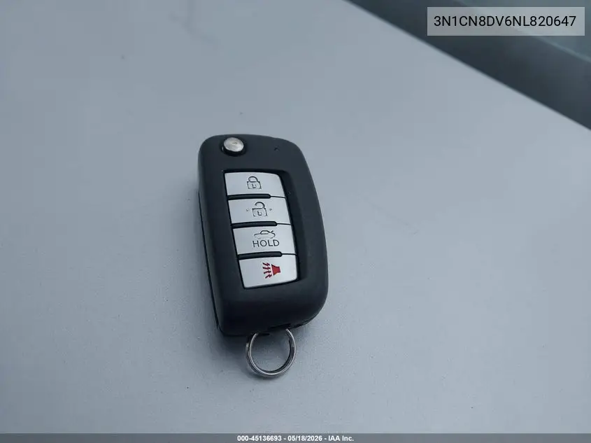 2022 Nissan Versa 1.6 S Xtronic Cvt VIN: 3N1CN8DV6NL820647 Lot: 45136693