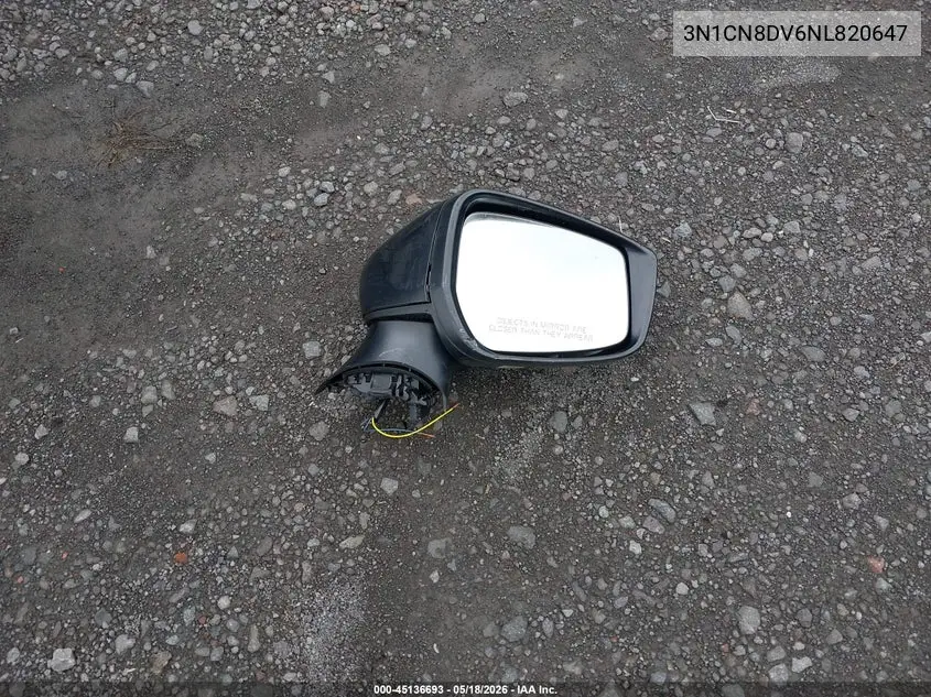 2022 Nissan Versa 1.6 S Xtronic Cvt VIN: 3N1CN8DV6NL820647 Lot: 45136693