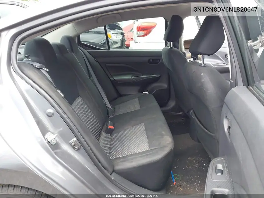 2022 Nissan Versa 1.6 S Xtronic Cvt VIN: 3N1CN8DV6NL820647 Lot: 45136693