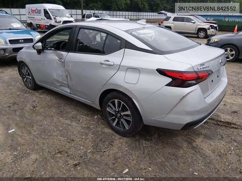 2022 Nissan Versa 1.6 Sv Xtronic Cvt VIN: 3N1CN8EV8NL842552 Lot: 45192636