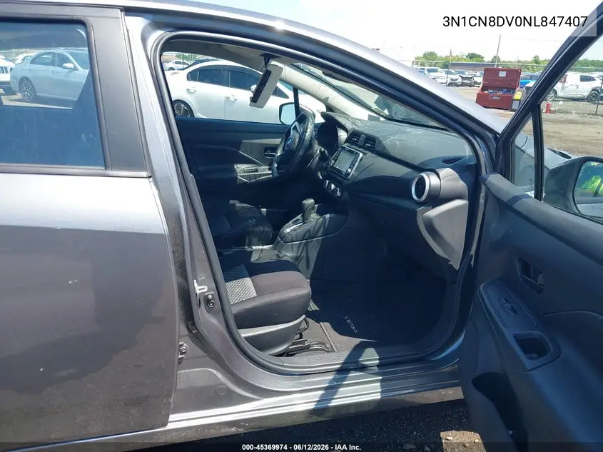 2022 Nissan Versa 1.6 S Xtronic Cvt VIN: 3N1CN8DV0NL847407 Lot: 45369974