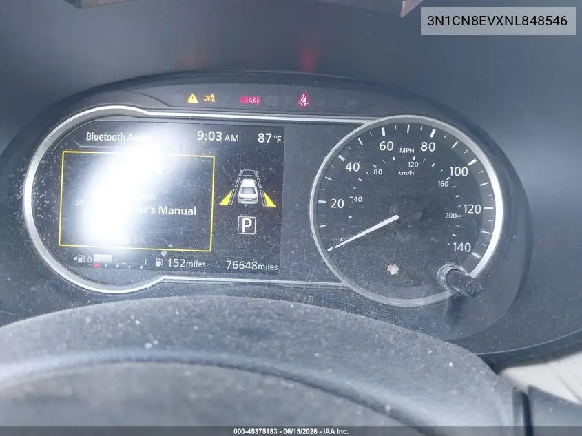 2022 Nissan Versa 1.6 Sv Xtronic Cvt VIN: 3N1CN8EVXNL848546 Lot: 45375183