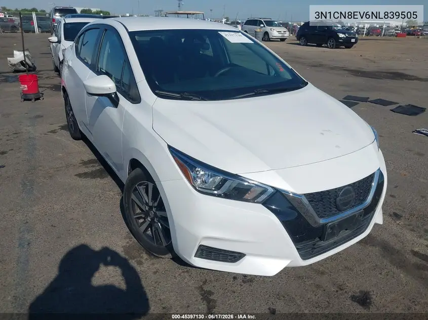 2022 Nissan Versa 1.6 Sv Xtronic Cvt VIN: 3N1CN8EV6NL839505 Lot: 45397130