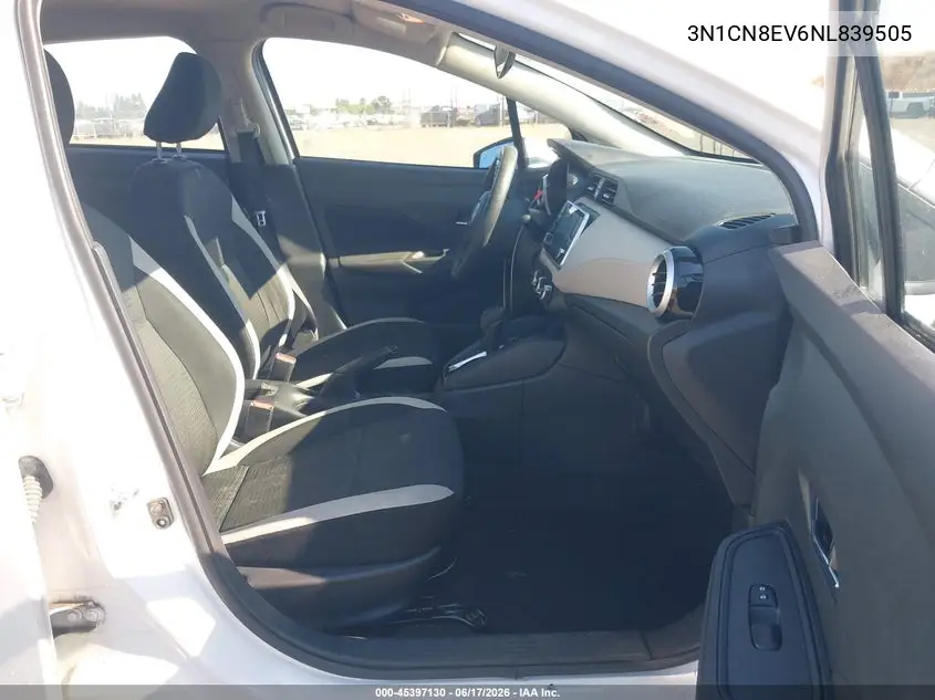 2022 Nissan Versa 1.6 Sv Xtronic Cvt VIN: 3N1CN8EV6NL839505 Lot: 45397130