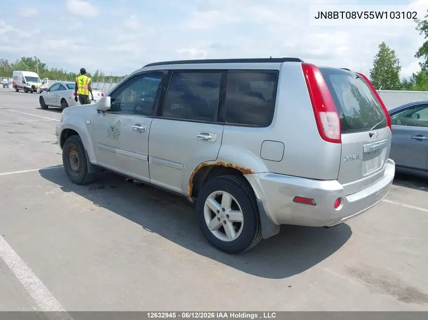 2005 Nissan X-Trail Xe/Se VIN: JN8BT08V55W103102 Lot: 12632945