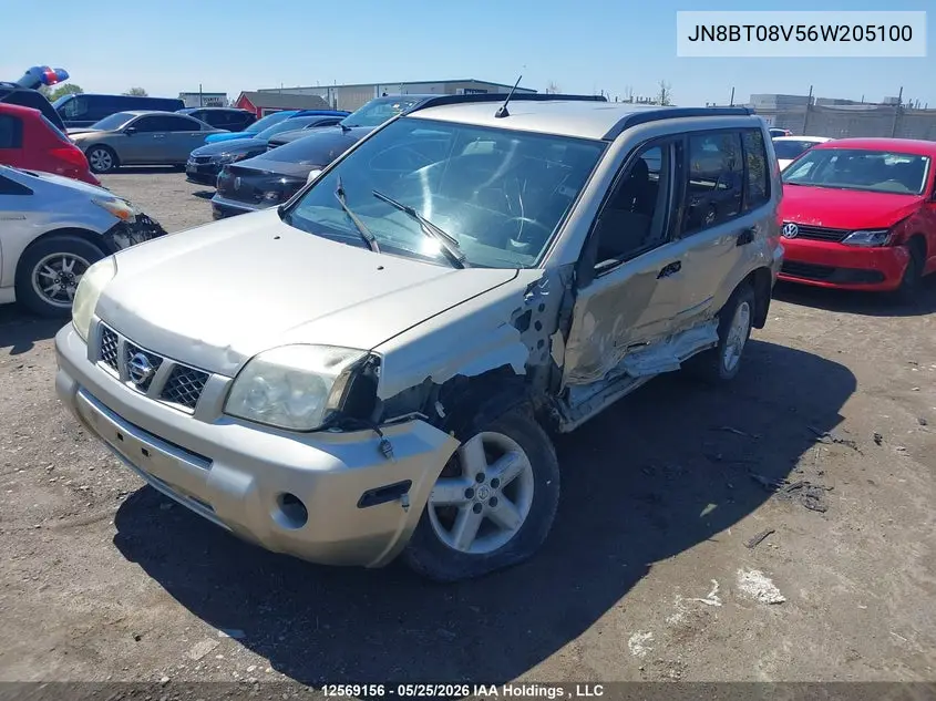 2006 Nissan X-Trail Xe/Se VIN: JN8BT08V56W205100 Lot: 12569156