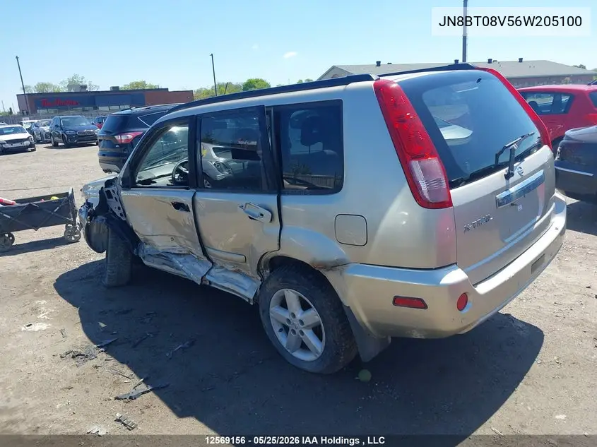 2006 Nissan X-Trail Xe/Se VIN: JN8BT08V56W205100 Lot: 12569156