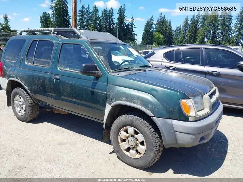 2000 Nissan Xterra Se/Xe VIN: 5N1ED28YXYC558685 Lot: 45398030