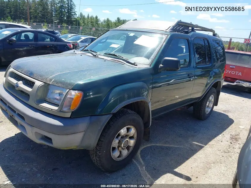 2000 Nissan Xterra Se/Xe VIN: 5N1ED28YXYC558685 Lot: 45398030