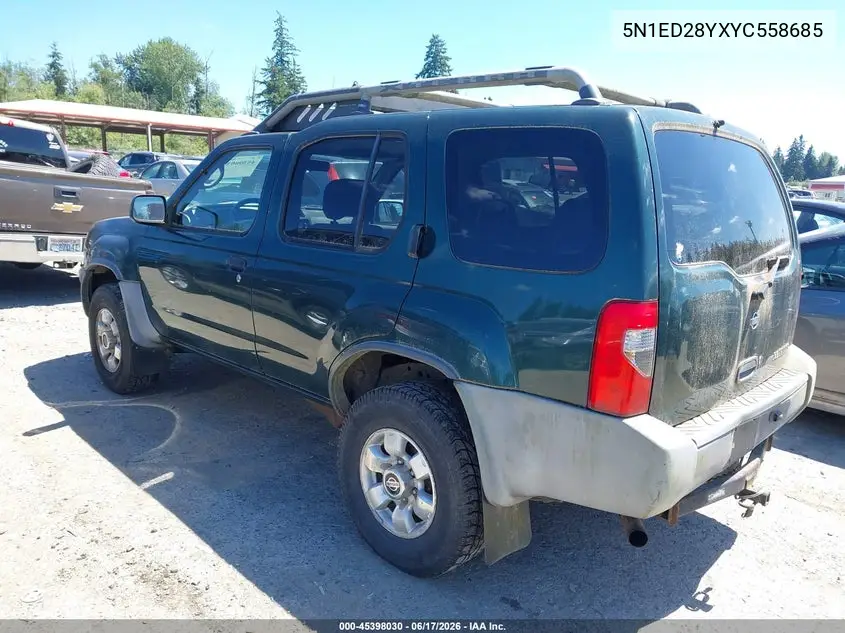 2000 Nissan Xterra Se/Xe VIN: 5N1ED28YXYC558685 Lot: 45398030