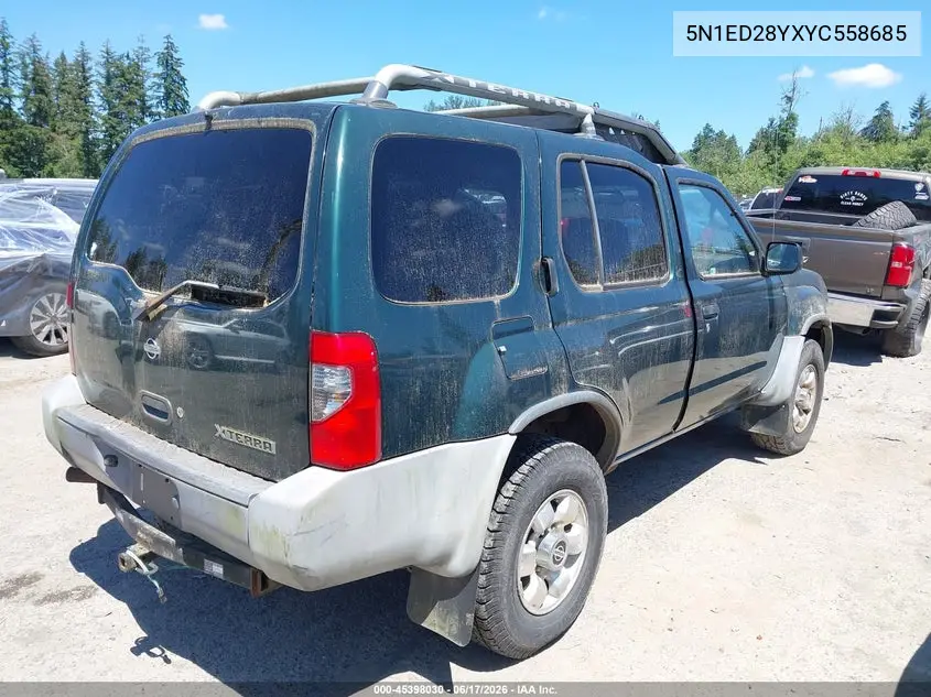 2000 Nissan Xterra Se/Xe VIN: 5N1ED28YXYC558685 Lot: 45398030