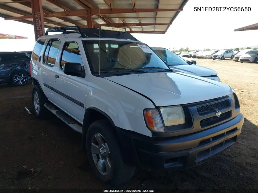 2000 Nissan Xterra Se/Xe VIN: 5N1ED28T2YC56650 Lot: 45445582