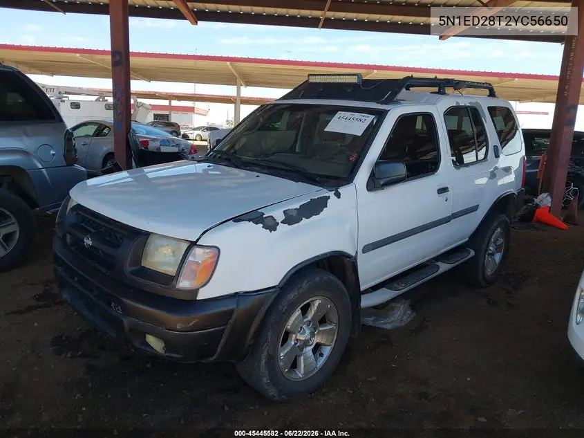 2000 Nissan Xterra Se/Xe VIN: 5N1ED28T2YC56650 Lot: 45445582