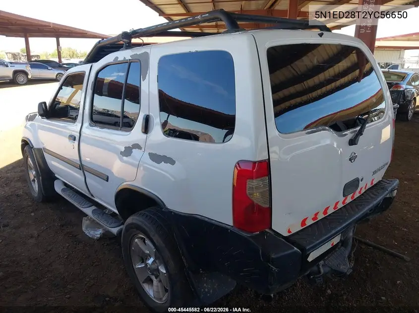 2000 Nissan Xterra Se/Xe VIN: 5N1ED28T2YC56650 Lot: 45445582