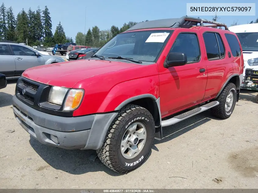 2000 Nissan Xterra Se/Xe VIN: 5N1ED28YXYC579097 Lot: 45640577