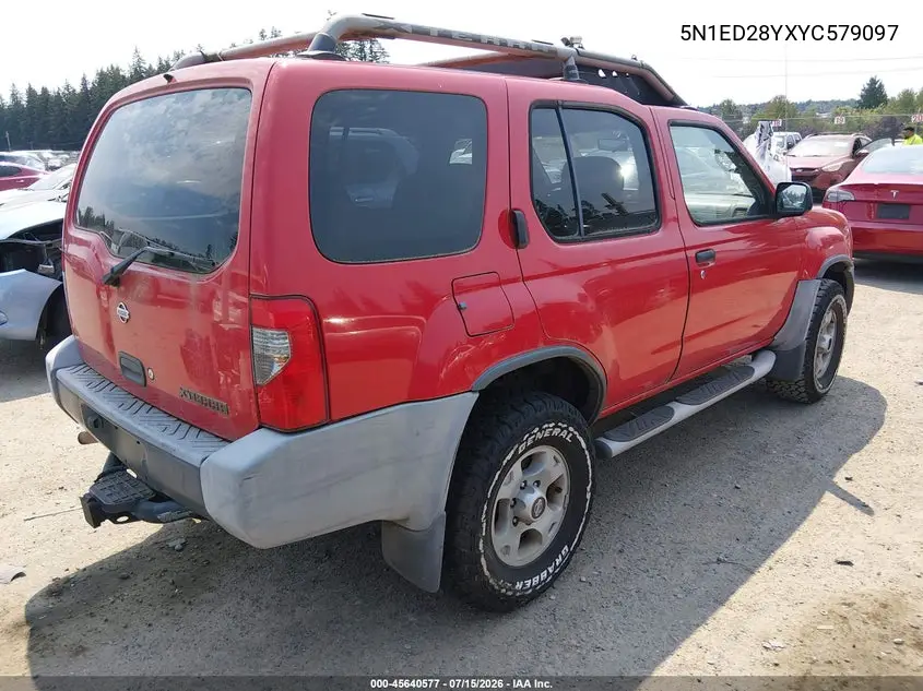 2000 Nissan Xterra Se/Xe VIN: 5N1ED28YXYC579097 Lot: 45640577
