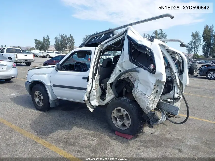 2000 Nissan Xterra Se/Xe VIN: 5N1ED28TXYC590542 Lot: 45690295