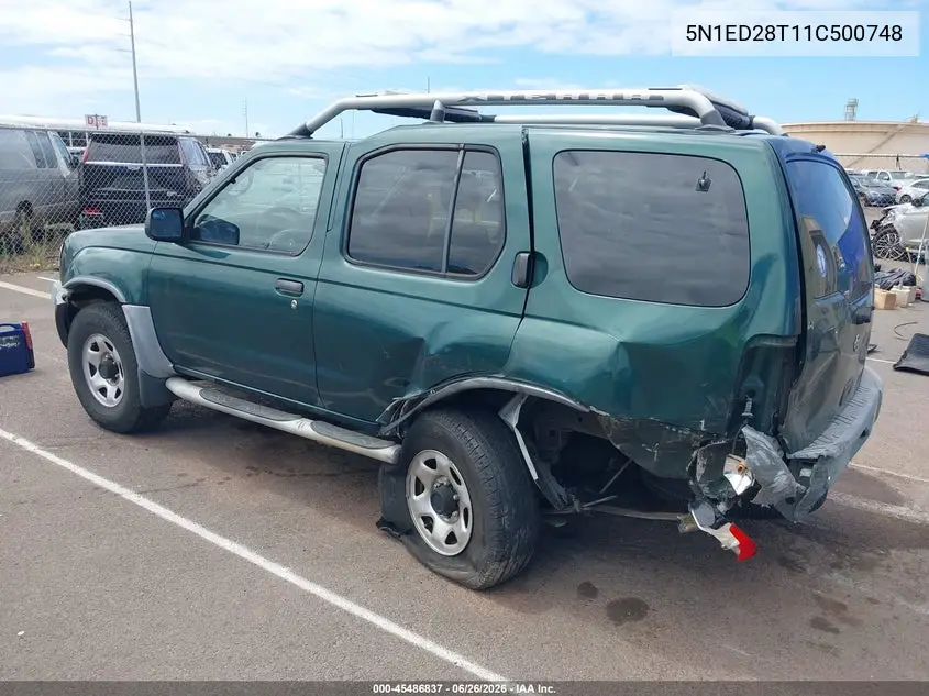 2001 Nissan Xterra Xe-V6 VIN: 5N1ED28T11C500748 Lot: 45486837