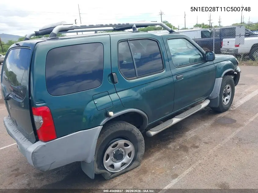 2001 Nissan Xterra Xe-V6 VIN: 5N1ED28T11C500748 Lot: 45486837