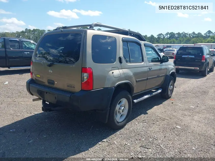 2001 Nissan Xterra Se VIN: 5N1ED28T81C521841 Lot: 45522357