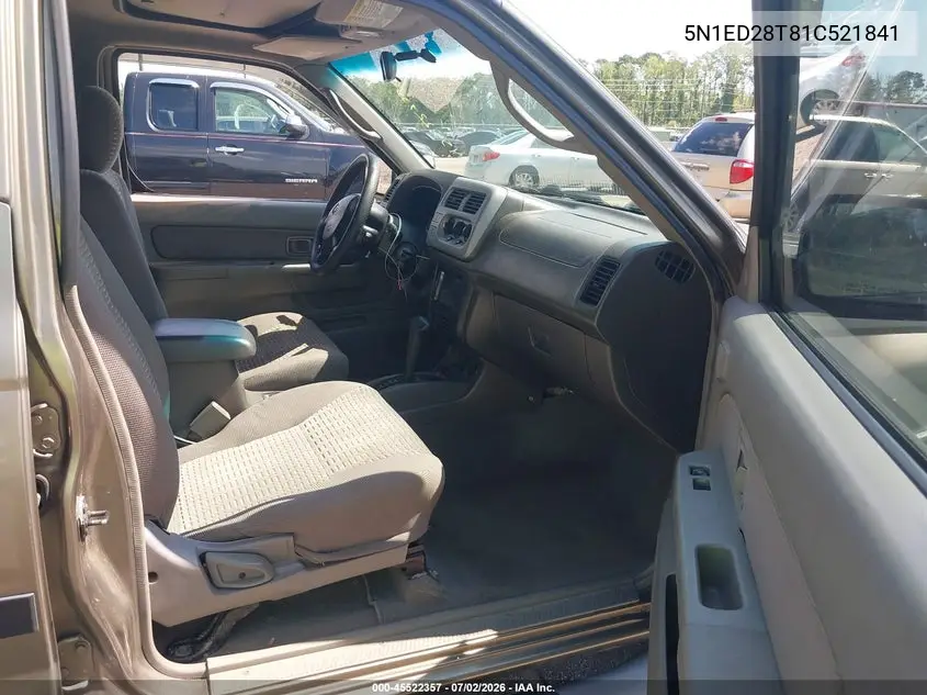 2001 Nissan Xterra Se VIN: 5N1ED28T81C521841 Lot: 45522357