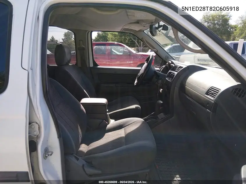 2002 Nissan Xterra Xe/Se VIN: 5N1ED28T82C605918 Lot: 45268699