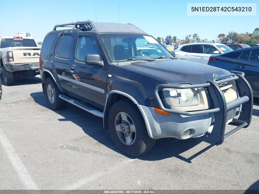 2002 Nissan Xterra Xe VIN: 5N1ED28T42C543210 Lot: 45407593