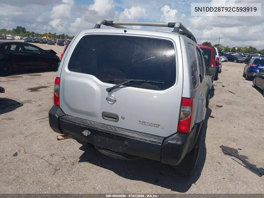 2002 Nissan Xterra Xe VIN: 5N1DD28T92C593919 Lot: 45545598