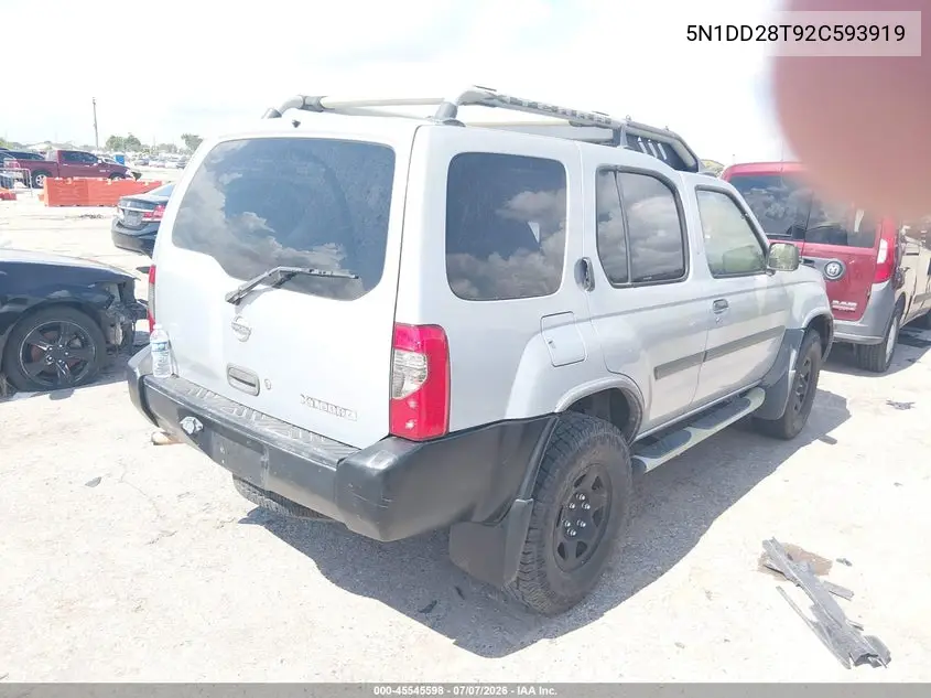 2002 Nissan Xterra Xe VIN: 5N1DD28T92C593919 Lot: 45545598